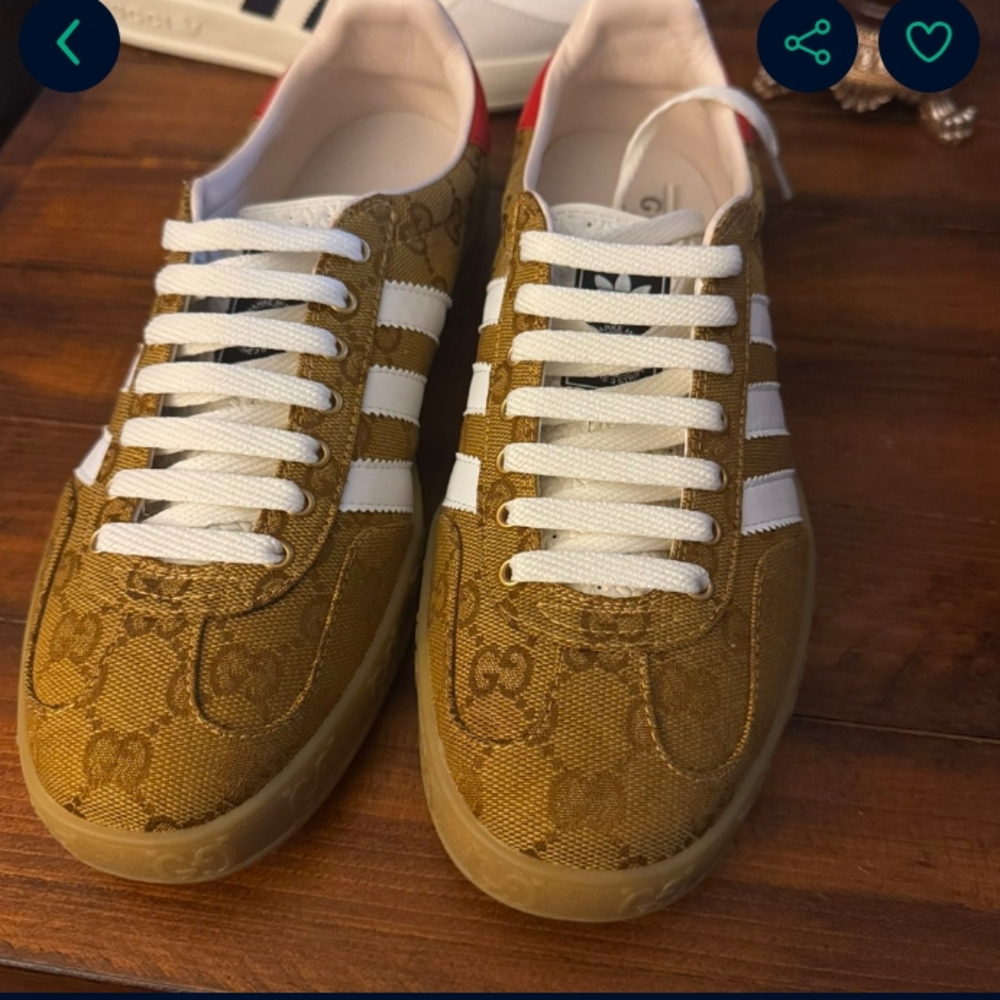 Gucci Brown and White Athletic Shoes